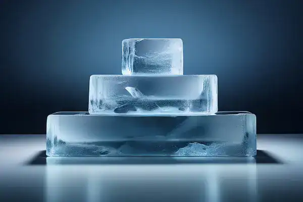 Stacked blocks of ice