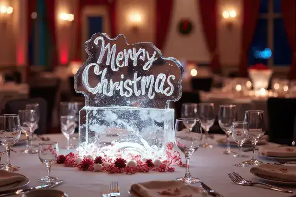 Holiday ice sculpture