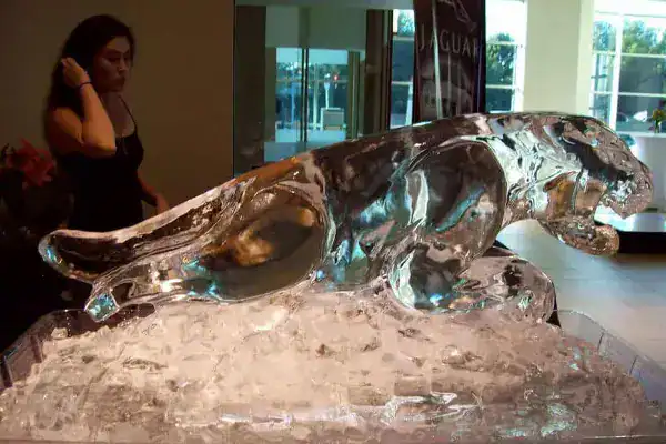 An ice sculpture for Jaguar