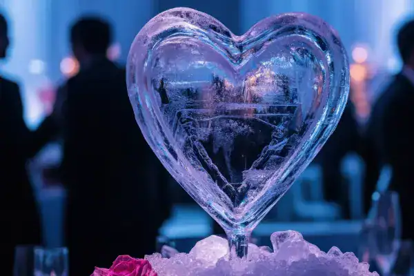 A heart ice sculpture