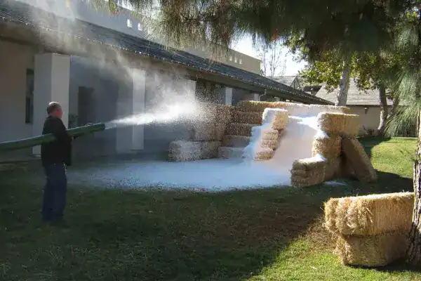 Small snow production at a church
