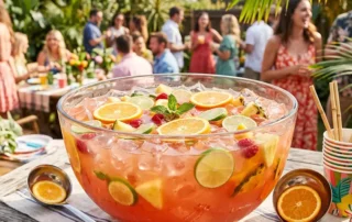 A punch bowl at an outdoor party